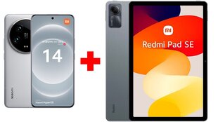 Xiaomi 14 Ultra 5G 16/512GB White + Xiaomi Redmi Pad SE 4/128GB WiFi Graphite Gray kaina ir informacija | Mobilieji telefonai | pigu.lt