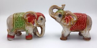 Керамические фигурки Слоны, комплект 2 шт. цена и информация | Детали интерьера | pigu.lt