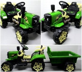 Vienvietis vaikiškas elektrinis traktorius Traktor R-sport C2, žalias kaina ir informacija | Elektromobiliai vaikams | pigu.lt