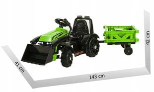 Vienvietis elektrinis traktorius Traktor C2+, žalias kaina ir informacija | Elektromobiliai vaikams | pigu.lt