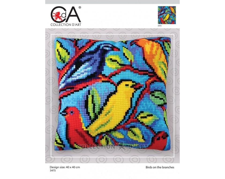 Pagalvės siuvinėjimo kryželiu rinkinys Collection D'Art 5475 40x40 cm kaina ir informacija | Siuvinėjimo priemonės | pigu.lt