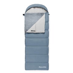 Спальный мешок с капюшоном и одеялом (левая сторона) Naturehike Cotton BE400, 190x80см, синий цена и информация | Спальные мешки | pigu.lt
