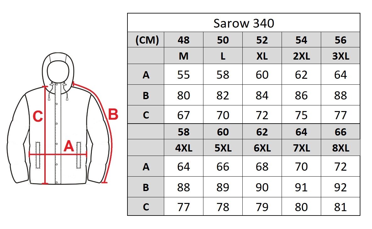 Striukė vyrams Sarow 340, pilka цена и информация | Vyriškos striukės | pigu.lt