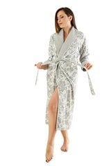 Велюровый халат из бамбука для женщин Pidzaama House PH-0443, серый/белый цена и информация | Женские халаты | pigu.lt