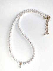 Vėrinys iš austriškų stiklo perlų ir japoniško biserio. kaina ir informacija | Kaklo papuošalai | pigu.lt