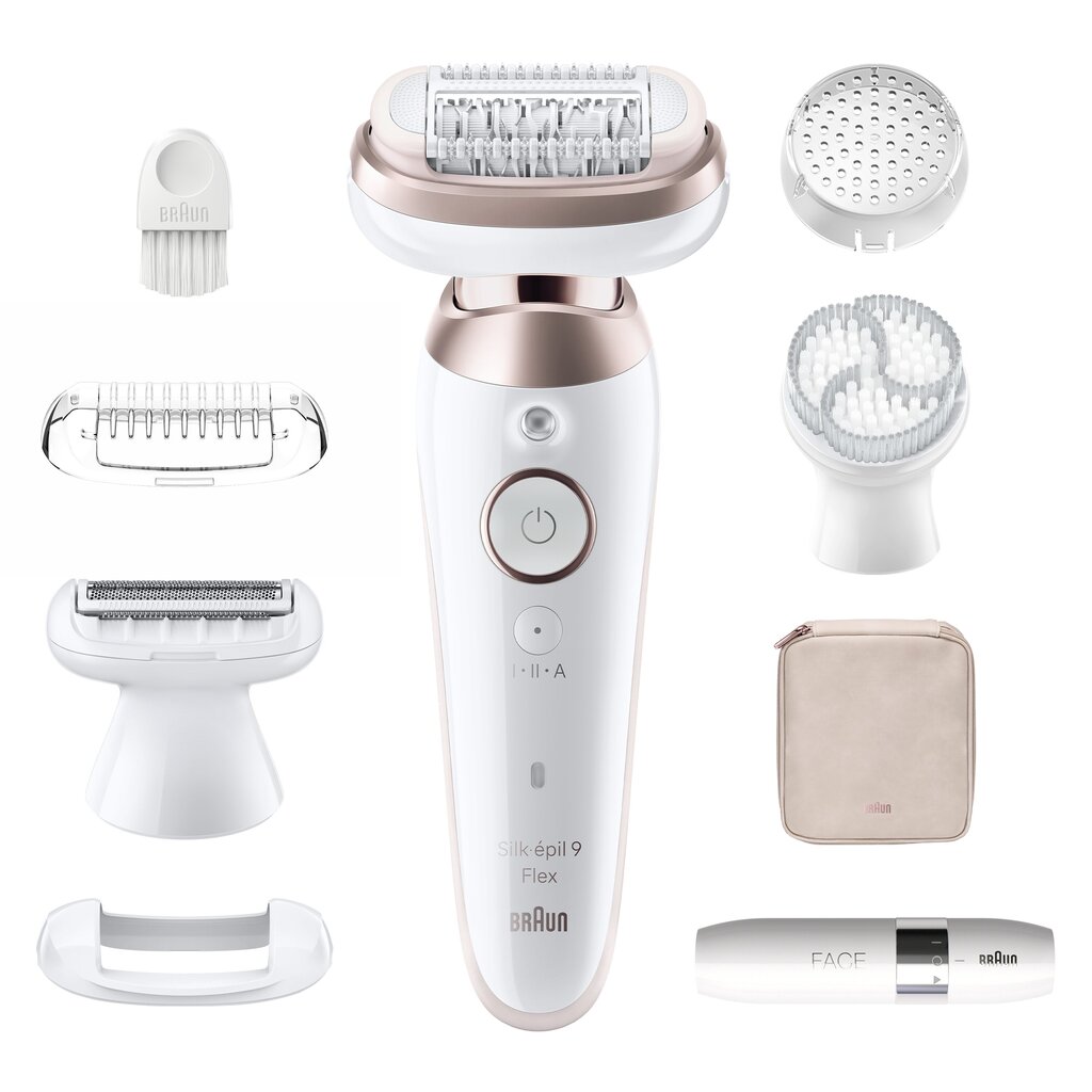 Braun SES9-360 3D Silk-Epil 9 Flex + Braun Mini Face цена и информация | Epiliatoriai | pigu.lt