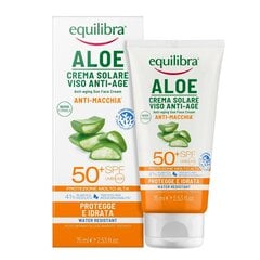 Apsauga nuo saulės veidui Equilibra Aloe SPF 50+, 75 ml kaina ir informacija | Kremai nuo saulės | pigu.lt