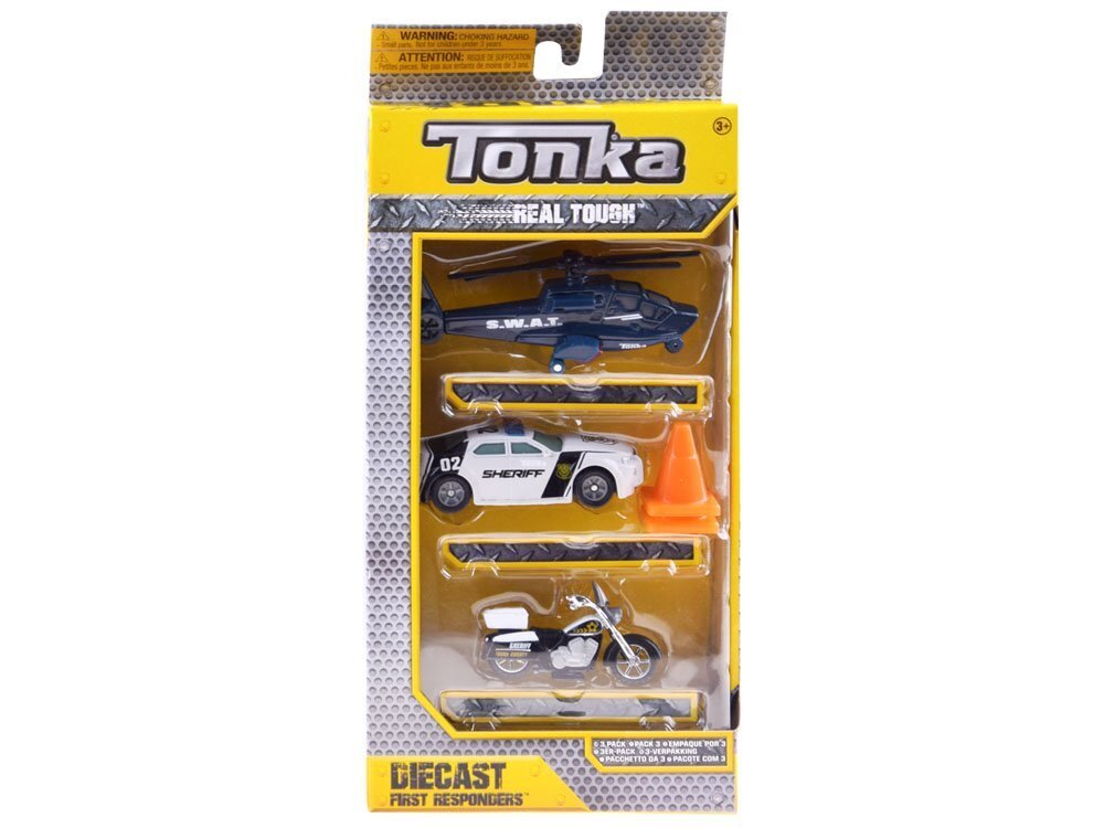 Policijos transporto priemonių rinkinys Hasbro Tonka, 3 vnt. kaina ir informacija | Žaislai berniukams | pigu.lt