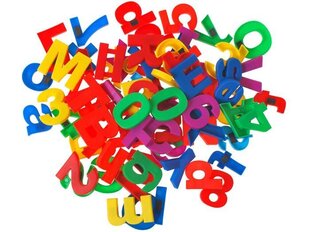 Magnetinis raidžių, skaičių ir ženklų rinkinys, 80 d. kaina ir informacija | Lavinamieji žaislai | pigu.lt