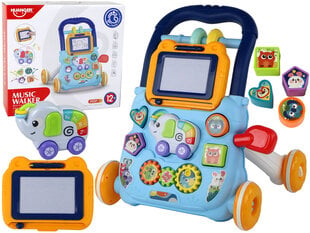 Интерактивная коляска с обучающей доской, голубая цена и информация | Игрушки для малышей | pigu.lt