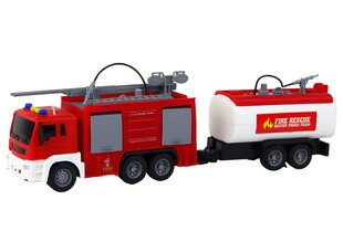 Žaislas gaisrinis automobilis su priekaba garso ir šviesos efektais Lean Toys kaina ir informacija | Žaislai berniukams | pigu.lt