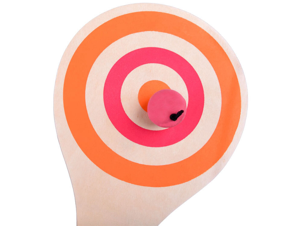 Medinė raketė su kamuoliuku ant virvutės kaina ir informacija | Lavinamieji žaislai | pigu.lt