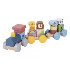 Игрушечный поезд с животными 16 эл, Tooky Toy цена и информация | Игрушки для малышей | pigu.lt