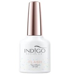 Nagų lakas Indigo Top Effect Flash, 7ml цена и информация | Лаки, укрепители для ногтей | pigu.lt