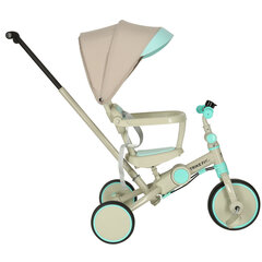 Triratis vežimėlis vaikams Ikonk, rudas цена и информация | Трехколесные велосипеды | pigu.lt