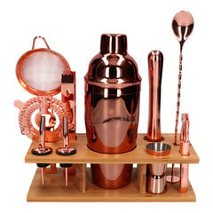 Барный набор с подставкой 11 el gloss copper shaker cobbler цена и информация | Кухонная утварь | pigu.lt