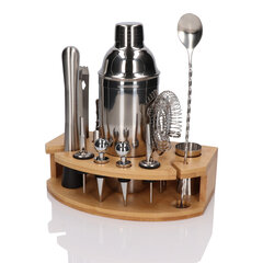 Барменский набор Cobbler из 12 предметов с серебряным шейкером на круглом основании цена и информация | Кухонная утварь | pigu.lt