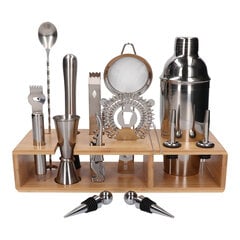 Барменский набор Cobbler silver shaker 17 el с подставкой цена и информация | Кухонная утварь | pigu.lt