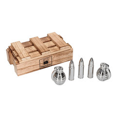 Набор камней для виски - стальные патроны и гранаты в коробке цена и информация | Кухонная утварь | pigu.lt