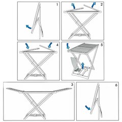 складная сушилка для белья xxl, черная цена и информация | Сушилки для белья и аксессуары | pigu.lt