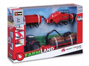Žaislas traktorius Bburago Tractor MasseyFerguson 31703, 10 cm kaina ir informacija | Žaislai berniukams | pigu.lt
