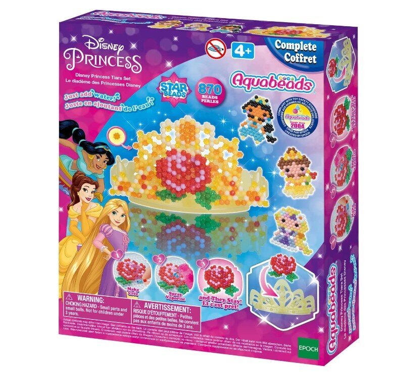 Kūrybinis karoliukų rinkinys Aquabeads Disney Princess Crown Tiara kaina ir informacija | Lavinamieji žaislai | pigu.lt