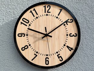 Laikrodžio sienelė ModernClock smėlio spalvos, balta, juoda, kreminė, rudi atspalviai 30cm цена и информация | Часы | pigu.lt