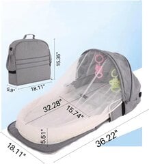 Компактный многофункциональный рюкзак-кроватка для ухода за ребенком, 90 x 43 см, разноцветный цена и информация | Детские кроватки | pigu.lt