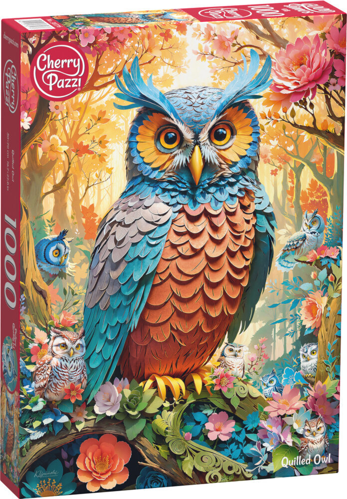 Dėlionė CherryPazzi Quilled Owl, 1000 d. kaina ir informacija | Dėlionės (puzzle) | pigu.lt