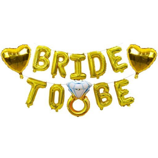 Dekoracijų rinkinys mergvakariui Bride To Be, aukso spalvos цена и информация | Dekoracijos šventėms | pigu.lt