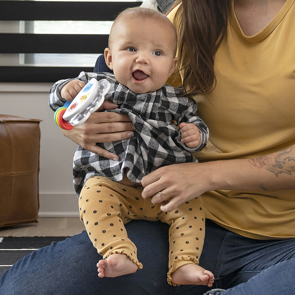 Muzikinis žaislas tambūrinas su barškučiu Baby Einstein Tiny Tambourine™ 3m+ kaina ir informacija | Žaislai kūdikiams | pigu.lt