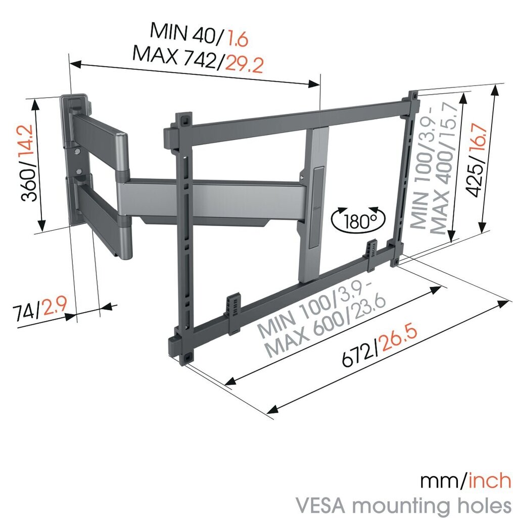 Vogels's Elite TVM5845 55-100" цена и информация | Televizorių laikikliai, tvirtinimai | pigu.lt