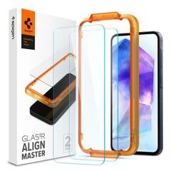 Spigen Glass tR AlignMaster 2 Pack - Samsung Galaxy A55 цена и информация | Защитные пленки для телефонов | pigu.lt