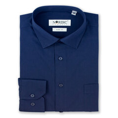 Рубашки однотонные мужские NORDIC, приталенный силуэт - С длинным рукавом 1125F-45 цена и информация | Мужские рубашки | pigu.lt