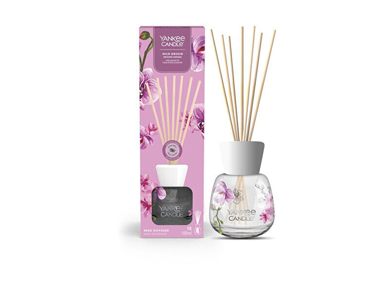 Namų kvapas su lazdelėmis Yankee Candle The Signature Wild Orchid Reed, 100 ml kaina ir informacija | Namų kvapai | pigu.lt