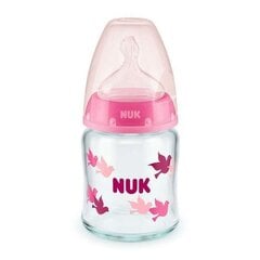 Стеклянная бутылочка Nuk First Choice+ 0-6 месяцев, 120 мл, розового цвета цена и информация | Бутылочки и аксессуары | pigu.lt