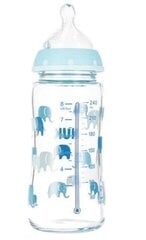 Stiklinis buteliukas Nuk First Choice+ 0-6 mėn, 240 ml, mėlynas цена и информация | Бутылочки и аксессуары | pigu.lt