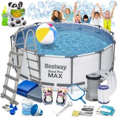 Садовый бассейн с пузырьковой машиной, 18in1, Bestway 564201, 366 см. x 122 см, серый цена и информация | Бассейны | pigu.lt