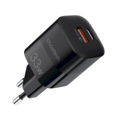 Быстрое зарядное устройство, Choetech PD50061, GaN USB Type-C, PD Q, 33 Вт, черный цена и информация | Зарядные устройства для телефонов | pigu.lt