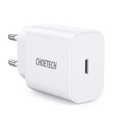 Сетевое зарядное устройство, Choetech Q5004 V41 Type C, USB PD 20 Вт., белый цена и информация | Зарядные устройства для телефонов | pigu.lt