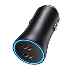 Автомобильное зарядное устройство, Baseus CCJDZ-CC1 Pro, 2xUSB-C 40 Вт, серый цена и информация | Автомобильные электропринадлежности 12V | pigu.lt