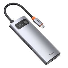 Многофункциональный кардридер, 6 в 1, Baseus HUB, USB USB-C PD HDMI 3x USB, 3.2 RJ45, серый цена и информация | Адаптеры, USB-разветвители | pigu.lt