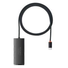 Lite serijos adapteris, Baseus HUB, USB-C, 4x USB 3.0 1m., juodas kaina ir informacija | Adapteriai, USB šakotuvai | pigu.lt