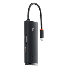 Lite serijos daugiafunkcinis USB-C šakotuvas, Baseus, 2 x USB, 3.0 USB-C, HDMI 1.4 SD-TF, juodas kaina ir informacija | Adapteriai, USB šakotuvai | pigu.lt