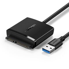Кабель-переходник, Ugreen CR1081, SATA 2.5'' / 3.5'' USB 3.0 HDD и SSD до 12 ТБ, черный цена и информация | Кабели и провода | pigu.lt