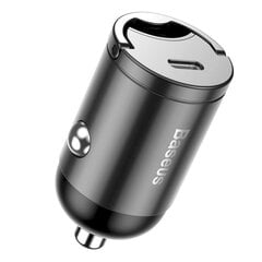 Mini išmanusis automobilinis įkroviklis, Baseus Tiny Star PPS1, USB-C, 30 W., pilkos spalvos kaina ir informacija | Automobilių 12V el. priedai | pigu.lt