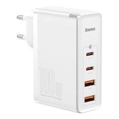 Быстрое зарядное устройство, Baseus CCGAN100UE1 Pro, USB-C, QC PD, 100 Вт, белый цена и информация | Зарядные устройства для телефонов | pigu.lt