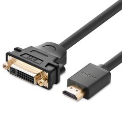 Кабель-переходник, Ugreen, DVI внутренний - HDMI внешний 22 см, черный цена и информация | Кабели и провода | pigu.lt