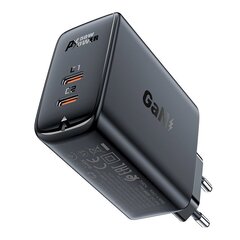 Сетевое зарядное устройство, Acefast, с двумя портами USB-C, PD 50 Вт, черный цена и информация | Зарядные устройства для телефонов | pigu.lt