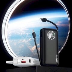 Блок питания, Dudao K15s1, 10000 мАч., USB-A USB-C, с кабелем iPhone Lightning и USB-C, черный цена и информация | Зарядные устройства Power bank | pigu.lt